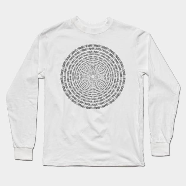 Bike Chain Mandala Long Sleeve T-Shirt by hilariouslyserious